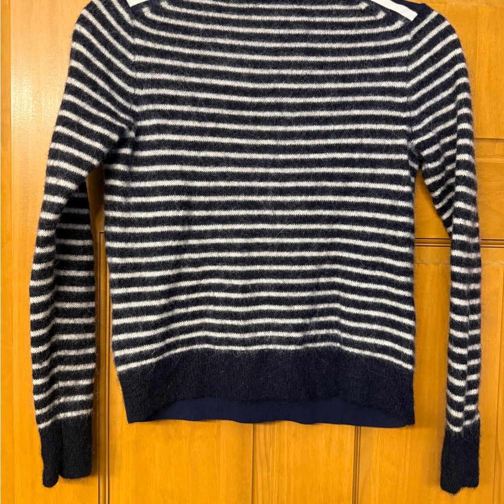 Madewell mixed yarn Navy and White Striped sweater - Picture 2 of 6